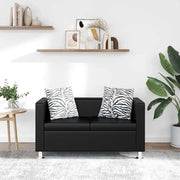 Divano a 2 Posti-Sofa 2 Posti in Similpelle Nera