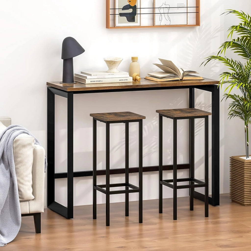 Set di 4 Sgabelli da Bar, Sgabelli Senza Schienale da 72 CM con Gambe in Metallo e Poggiapiedi, Sgabelli da Colazione per Cucina, Sgabelli di Altezza Industriale per Casa, Caffè e Bar