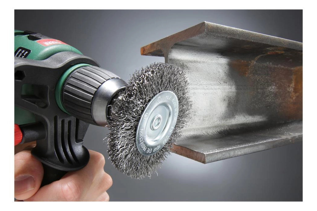 KWB 607430 Spazzola a Disco Filo Acciaio HSS 10 cm Attacco 6 mm per Metallo e Pietra