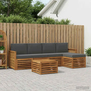Set di divani da esterno con cuscino 6 pcs Naturale e Antracite