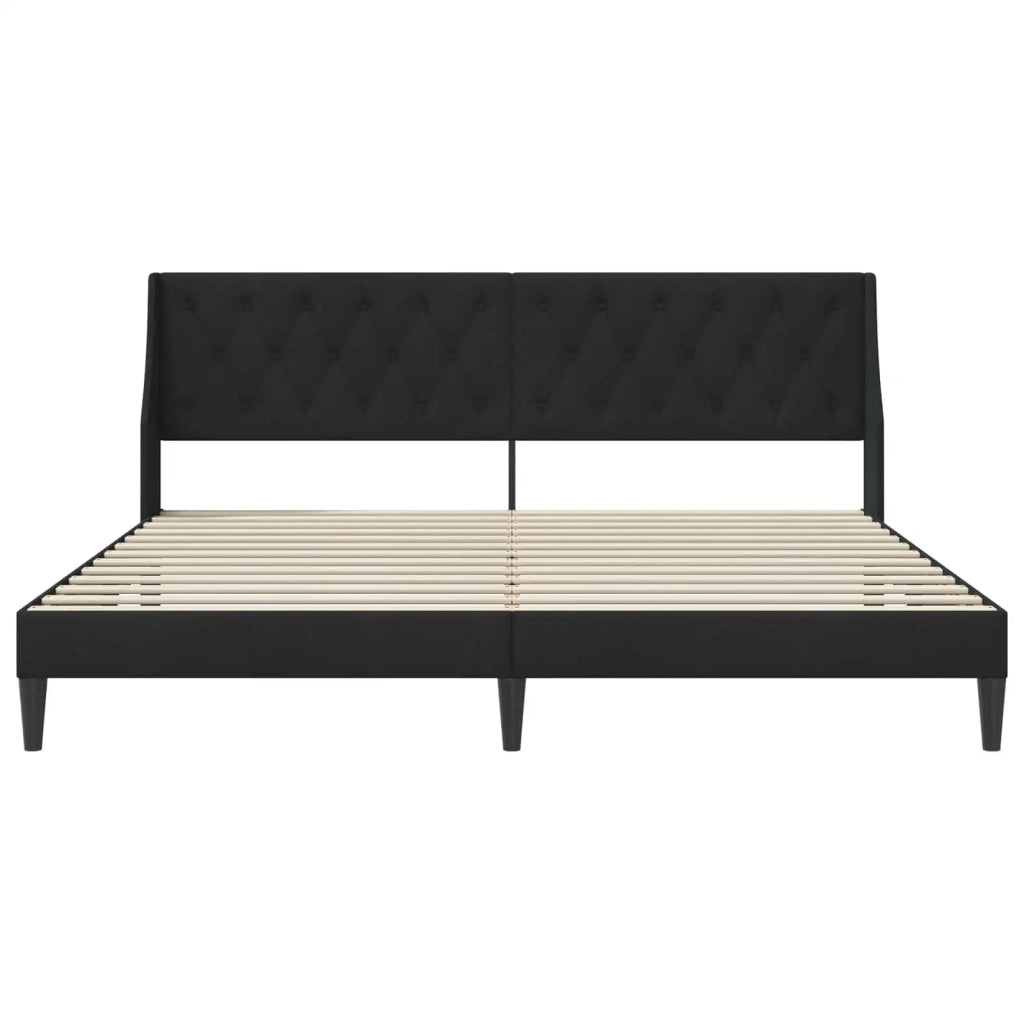 Struttura del letto con testiera Nero 180 x 200 cm Velluto 42027446