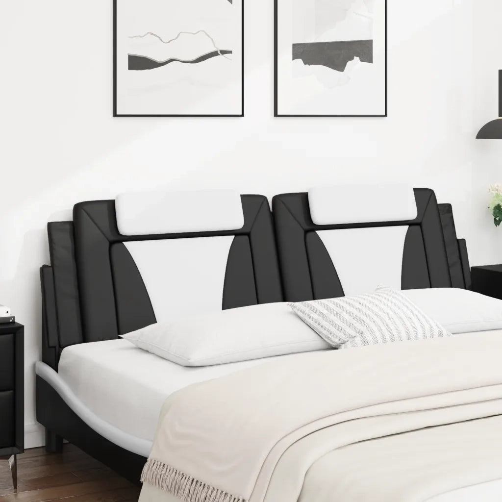 Cuscino Testiera Viana Nero e Bianco 183 cm in Similpelle 374813