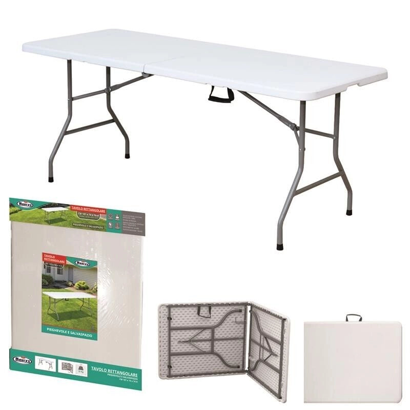 MAURY'S TAVOLO PICNIC RETTANGOLARE PIEGHEVOLE CAMPING 181 X 74 X H74 CM