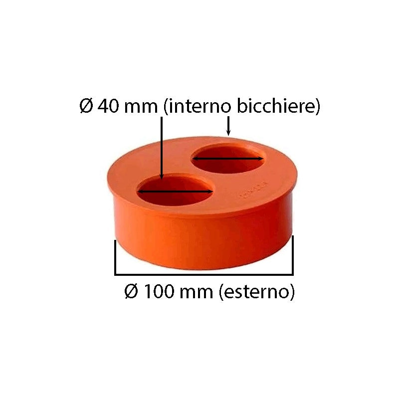 Tappo di riduzione in pvc : Diametro - 40-40x100