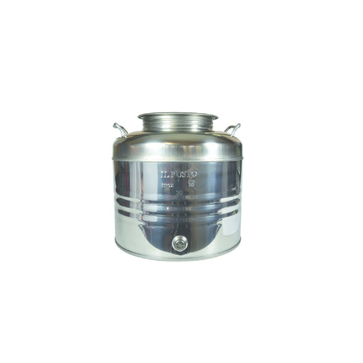 Fusto per olio graffato 30 lt acciaio inox con tappo a vite e predisposizione rubinetto 1/2"  MAFFEI