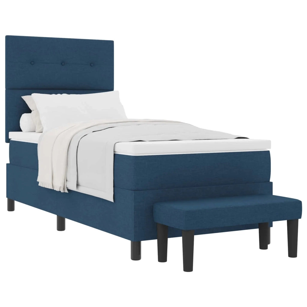 Letto a molle con materasso Blu 80 x 200 cm Tessuto