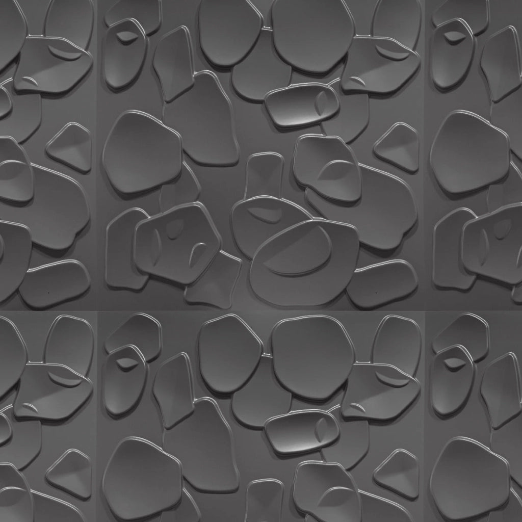 CORAL SEA grigio-metal-opaco - Pannello parete in PVC a rilievo 3D - 50cmX50cm - 1 Pz
