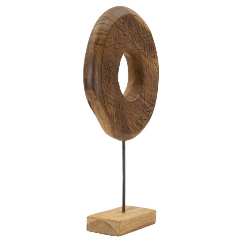Scultura Dorat In Teak Riciclato cm 35x10x58 (pezzi Unici - Non Ripiani In Serie)