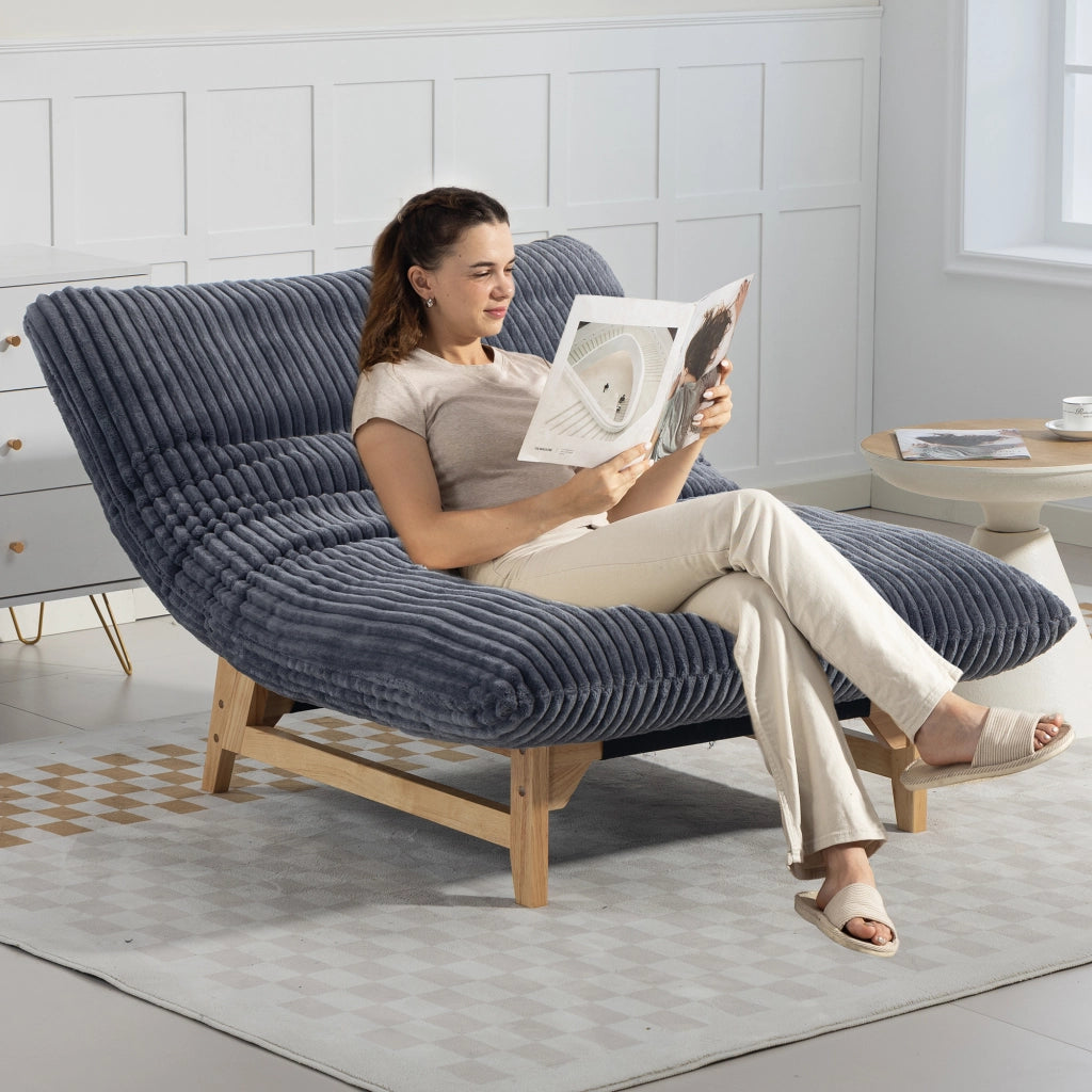 POLTRONA Beanbag per adulti 84x62x22 cm in corduroy grigio