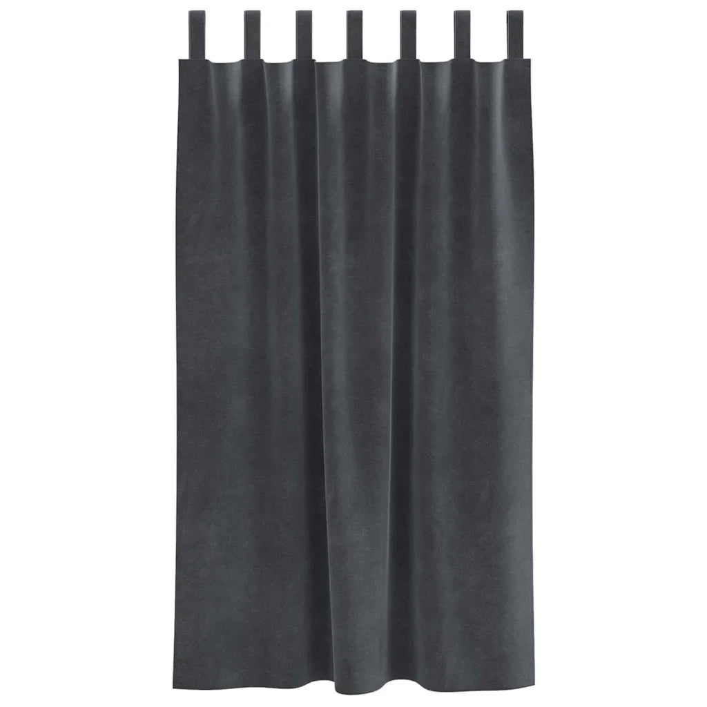 Tende oscuranti 2 pcs Grigio chiaro 140 x 175 cm Velluto 4107264