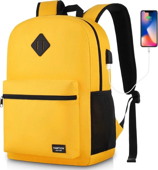 Borsa da Spalle con Alimentatore USB per Laptop, Borsa da Scuola per Ragazze, Borsa da Ufficio per Studentesse e Lavoratrici, Borsa da Viaggio con Porta Cavi