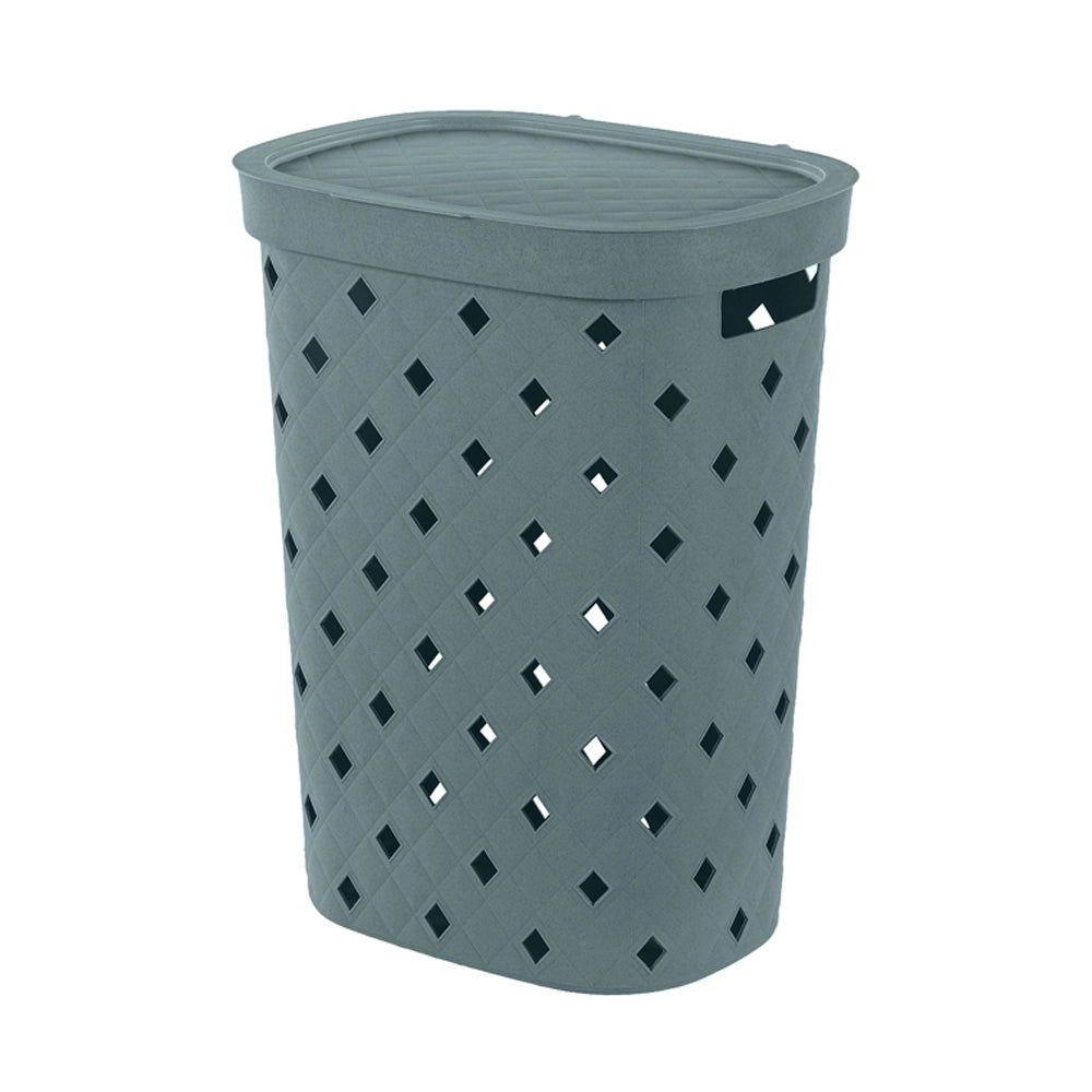 Portabiancheria azzurro polvere 55 litri in plastica resistente – Fiber