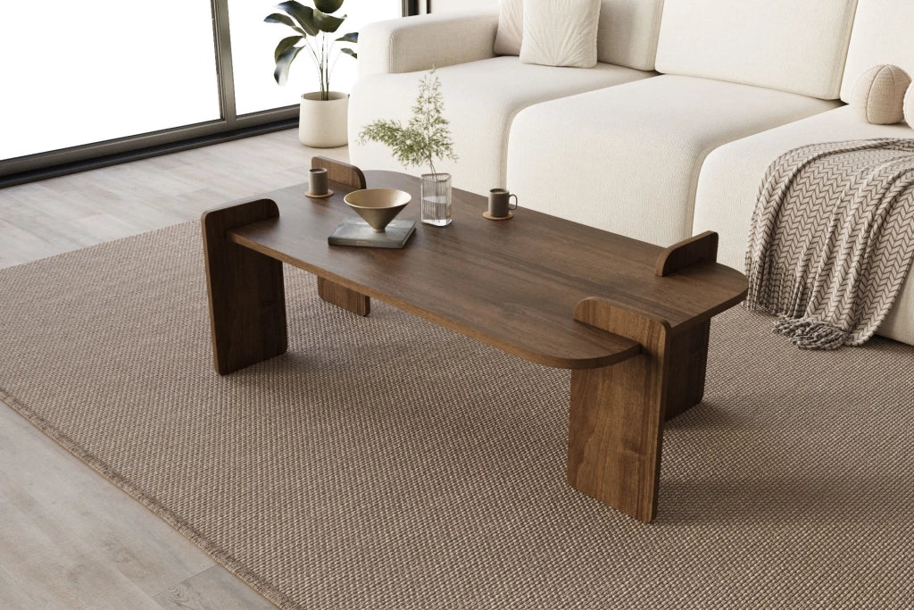 Tavolino in legno "Lovge" 120 x 60 x 35 cm - Noce