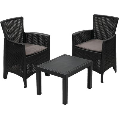 SET RATTAN BALCONY FOREST PROGARDEN - PP ANTRACITE CF= PZ 3 + CUSCINI