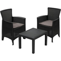 SET RATTAN BALCONY FOREST PROGARDEN - PP ANTRACITE CF= PZ 3 + CUSCINI