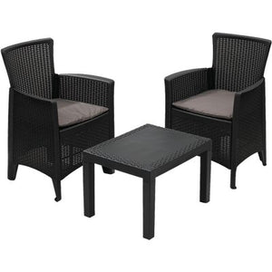 SET RATTAN BALCONY FOREST PROGARDEN - PP ANTRACITE CF= PZ 3 + CUSCINI