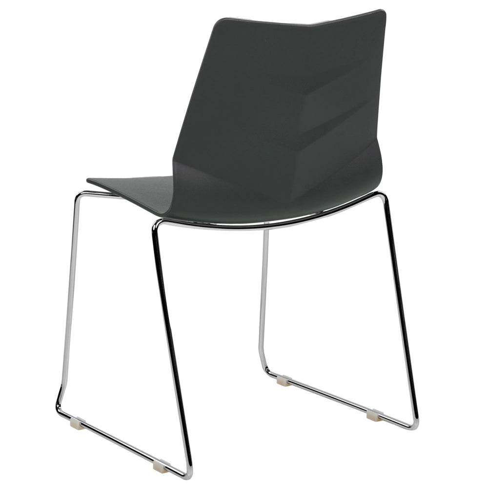 Set di 4 sedie in plastica con gambe d'acciaio grigio scuro sedie da conferenza design scandinavo moderno