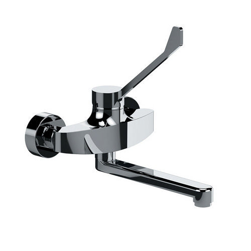 MISCELATORE MONOCOMANDO A MURO PER LAVELLO BOCCA GIR. C/LEVA CLINICA- Cromo- MARIA- pezzi 1