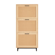 Scarpiera Da Ingresso Con 3 Ante E 6 Ripiani Naturale 60x23.8x127cm FSR155-N
