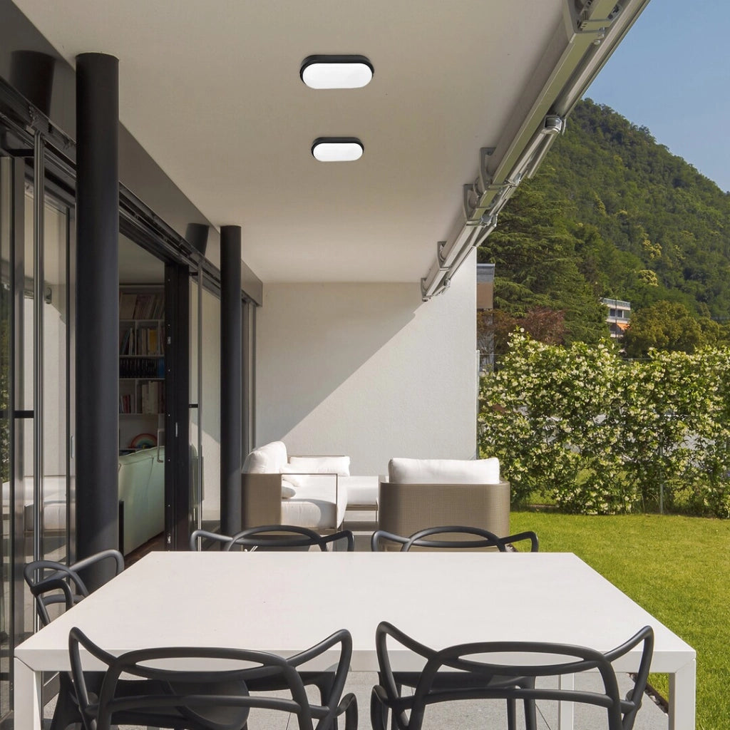 Plafoniera esterna ovale LED 15W nera IP54 Rabalux Hort