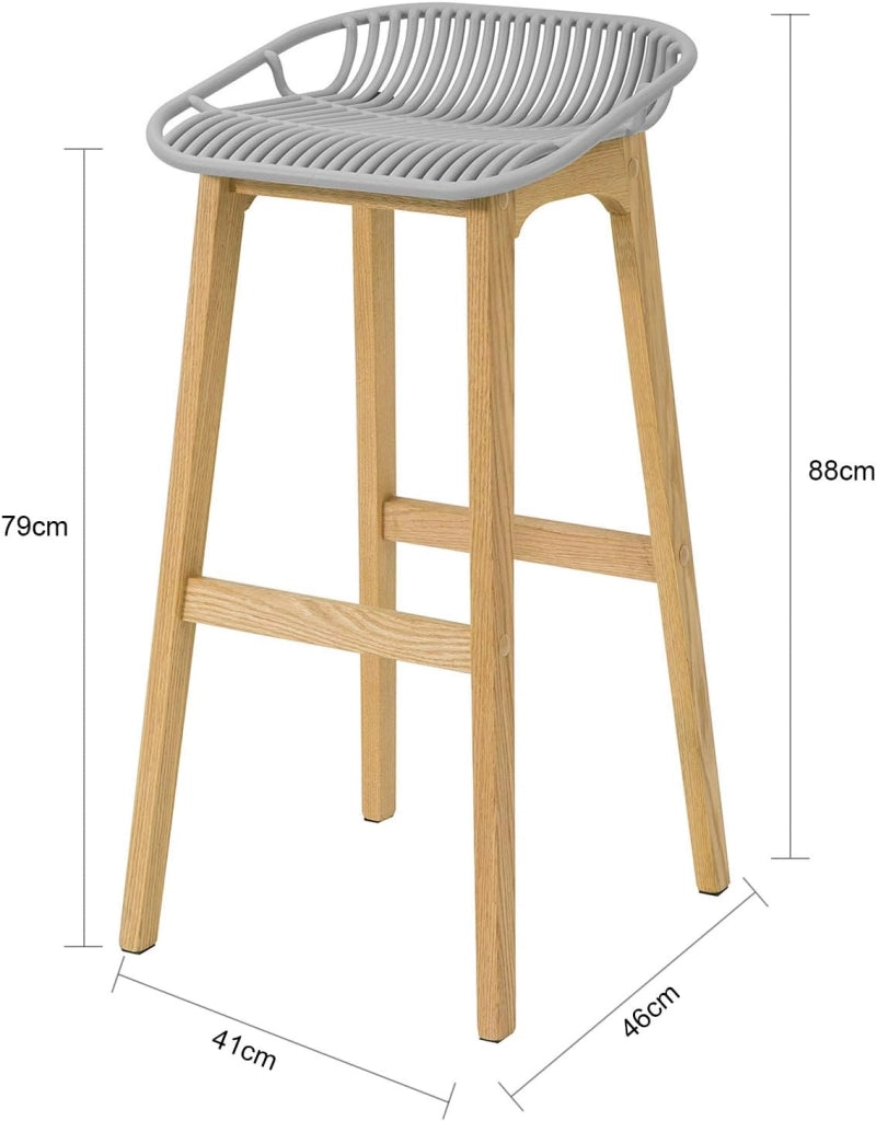 Sgabello legno Sedie cucina moderne Altezza di Seduta：79cm Gambe in legno massiccio di hevea Carico Massimo Fino a 150kg (FST77-HG)