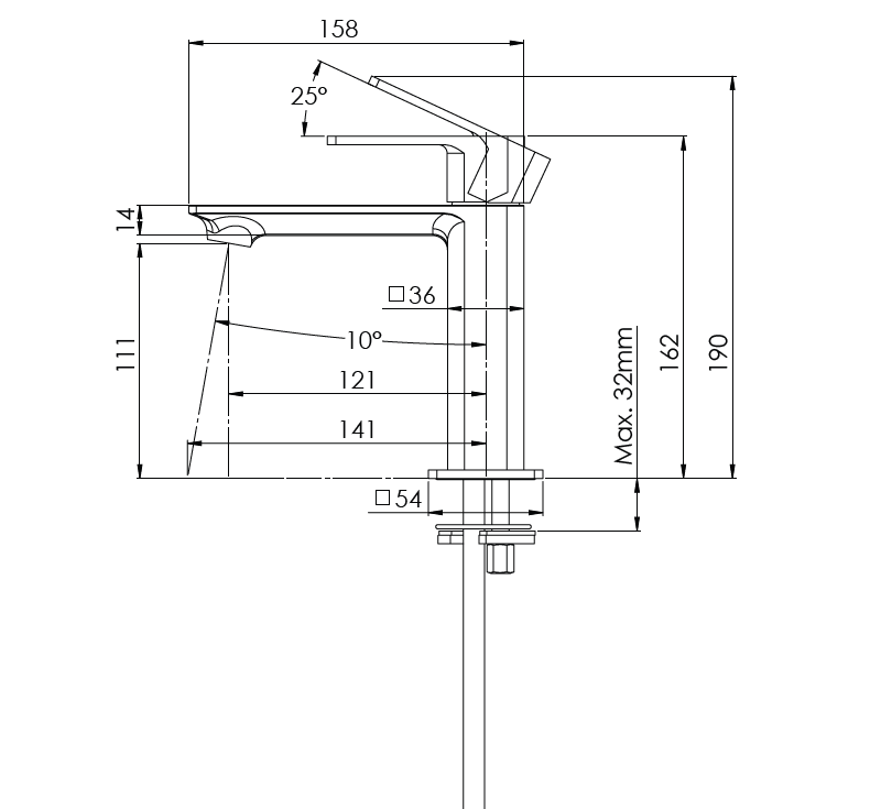MISCELATORE MONOCOMANDO LAVABO SENZA SCARICO LINEA ICON- Visual Inox- MARIA- pezzi 1