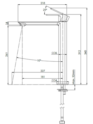 MISCELATORE MONOCOMANDO LAVABO ALTO ICON- Visual Inox- MARIA- pezzi 1