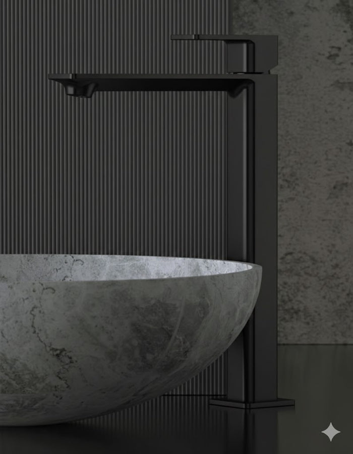 MISCELATORE MONOCOMANDO LAVABO ALTO ICON- Nero Opaco- MARIA- pezzi 1