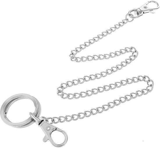 Catena per pantaloni con anello di apertura - Ring per chiave - Accessorio per chiavi uomo - In acciaio inossidabile - Duraturo - Protezione di sicurezza