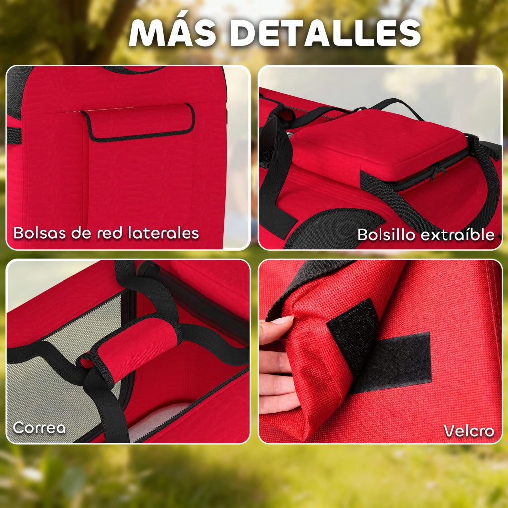 Trasportino per Cani Pieghevole con Cuscino ¨C zephmum ¨C Rosso 60x41.5x41 cm