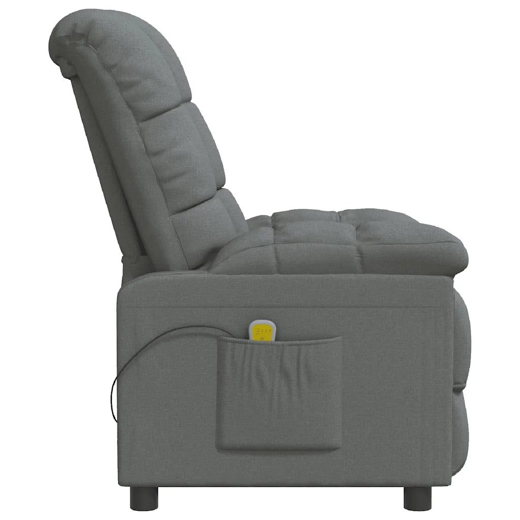 Poltrona Massaggiante Grigio Scuro in Tessuto 342734