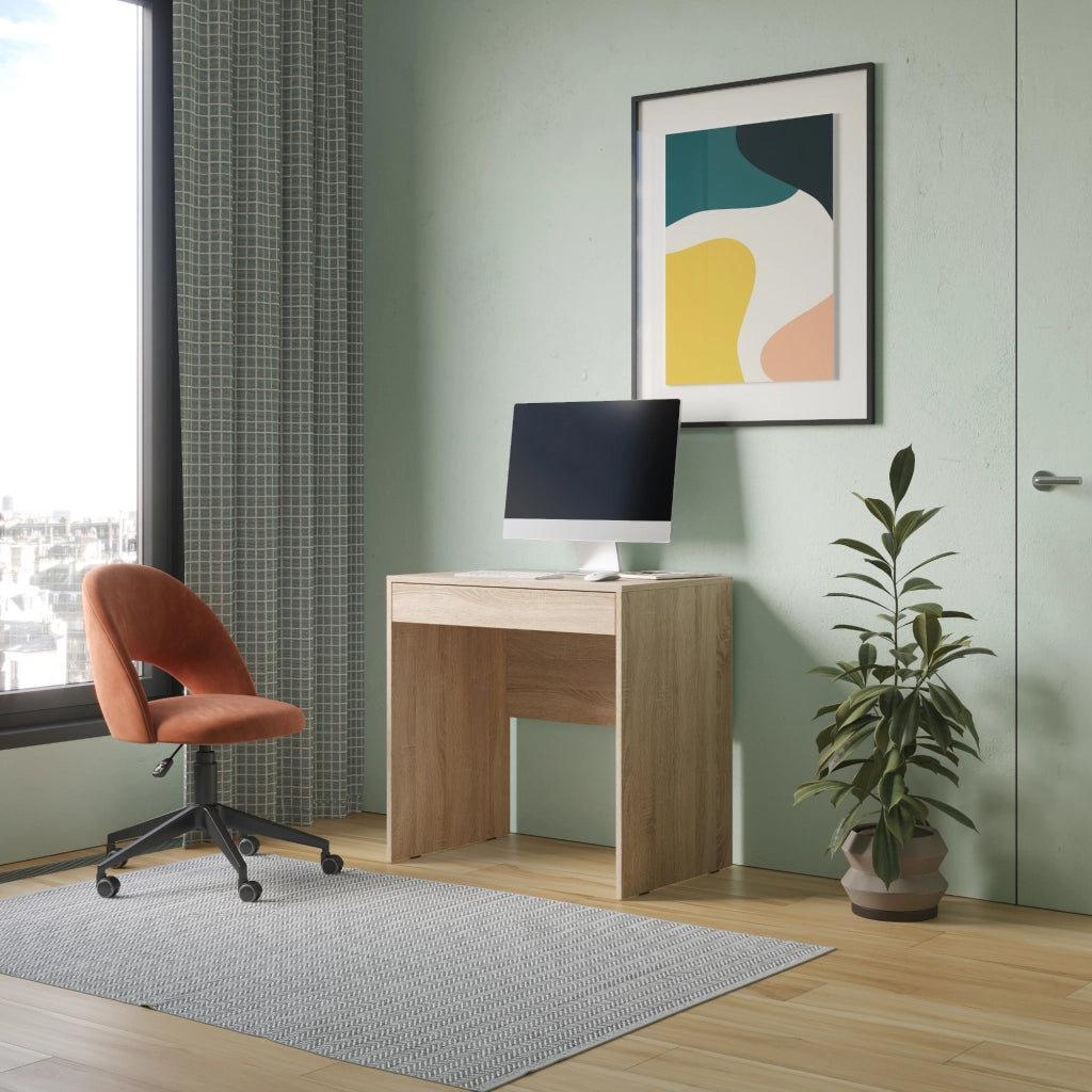 Scrivania FORDE - Spaziosa - Con Cassetto - Rovere Sonoma - Larghezza 75 cm, Altezza 75 cm, Profondit? 50 cm