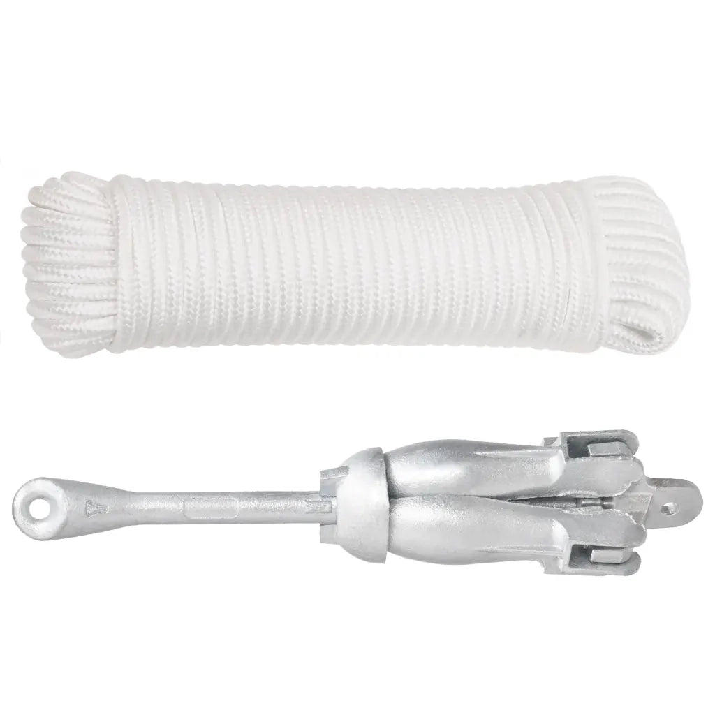 Ancora Pieghevole con Corda Argento 8 kg in Ferro Malleabilecod mxl 70281