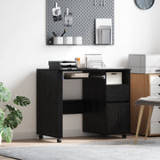 Scrivania in Rovere Nero Rovere Nero Legno ingegnerizzato, Metallo