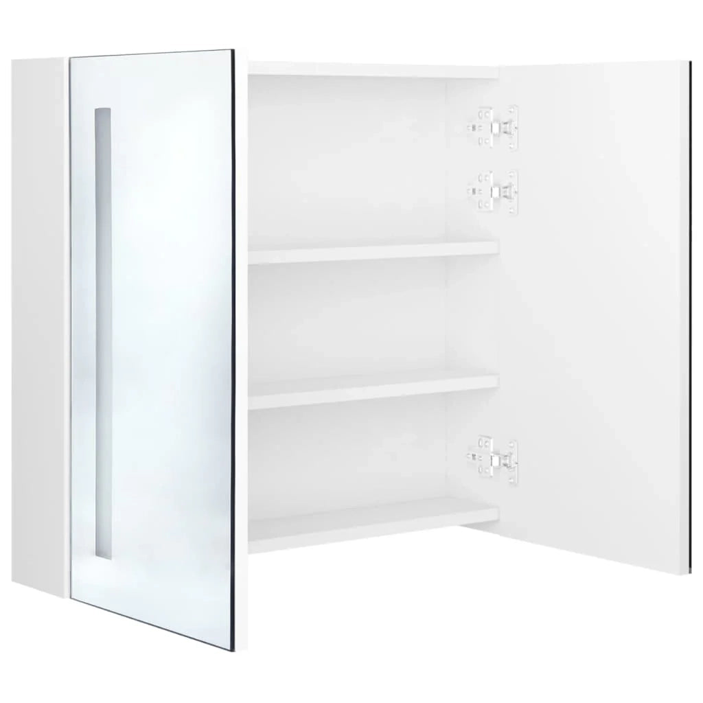 Mobile bagno con specchio LED bianco lucido 62 x 14 x 60 cm bianco lucido 02_0006583