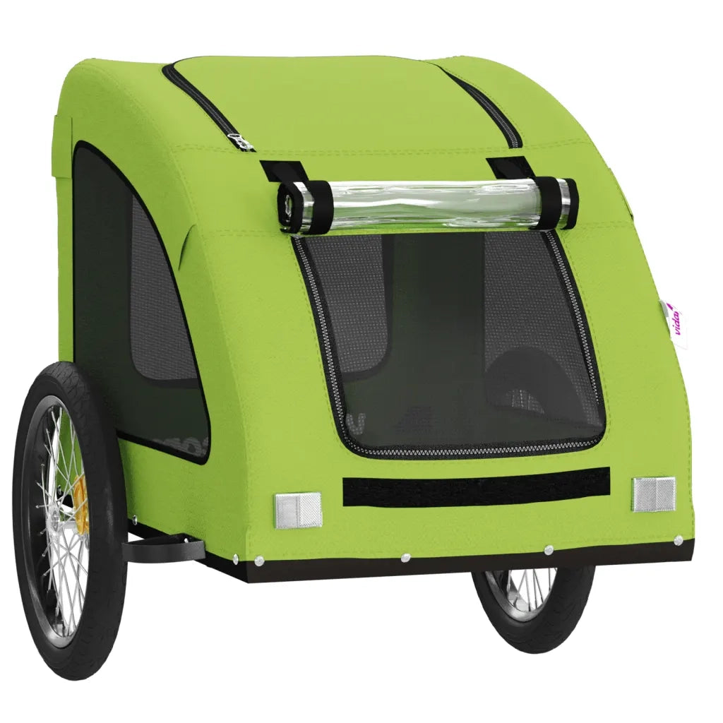 Rimorchio da Bici per Animali Verde Oxford e Ferro CFW1041169