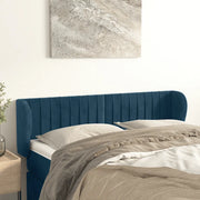 Testiera ad Orecchio-Testata con Orecchie Blu Scuro 147x23x78/88 cm in Velluto 834993