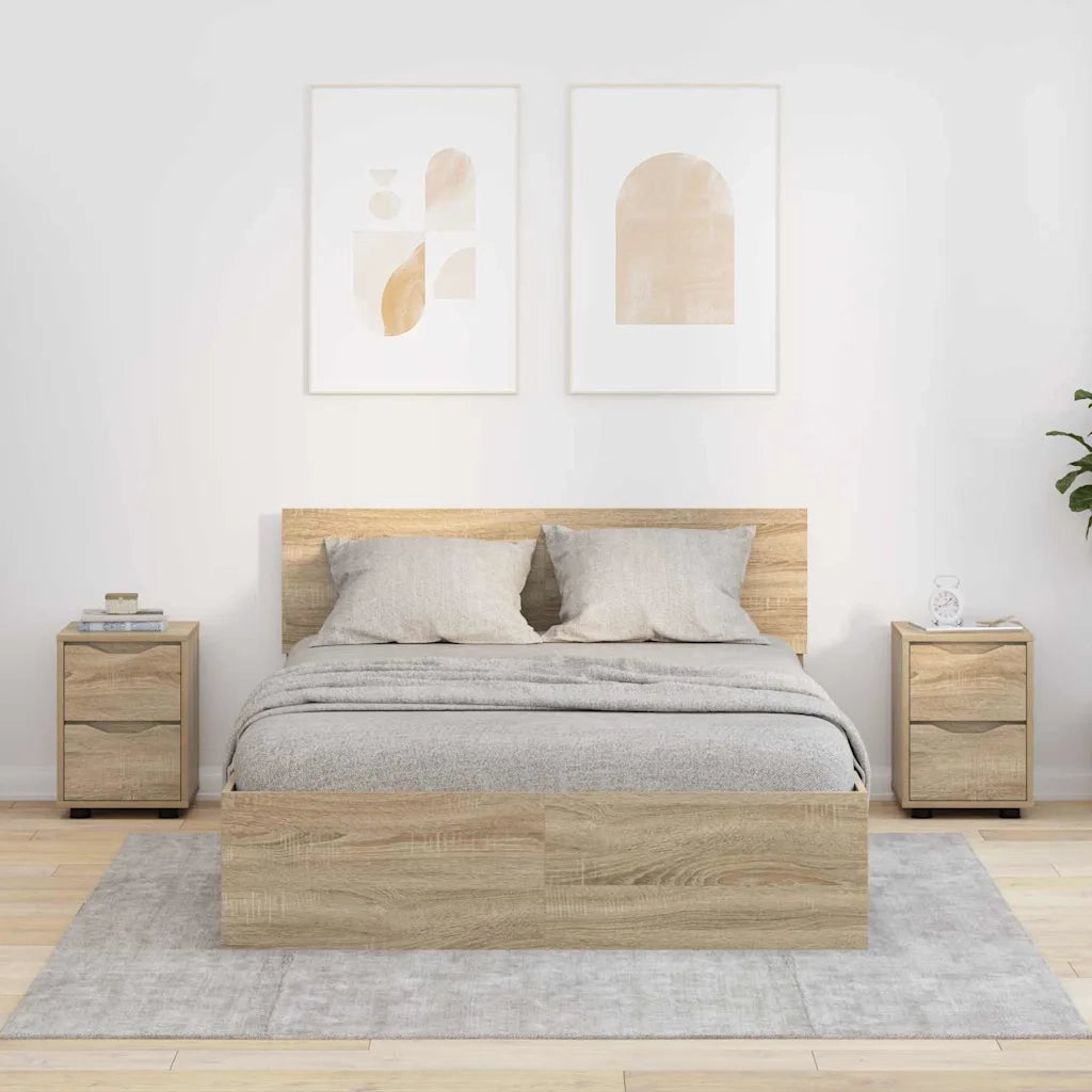 Comodini con cassetto 2 pz-Set di 2 Tavolino da notte Rovere Sonoma 30,5 x 30 x 43 cm