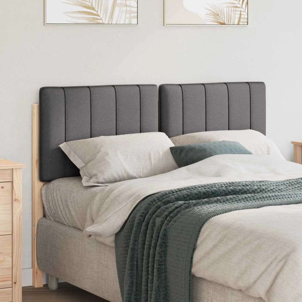 Testiera imbottita-Testiera con Cuscini-Testata Marrone e grigio scuro 120 cm Pino massello 292629