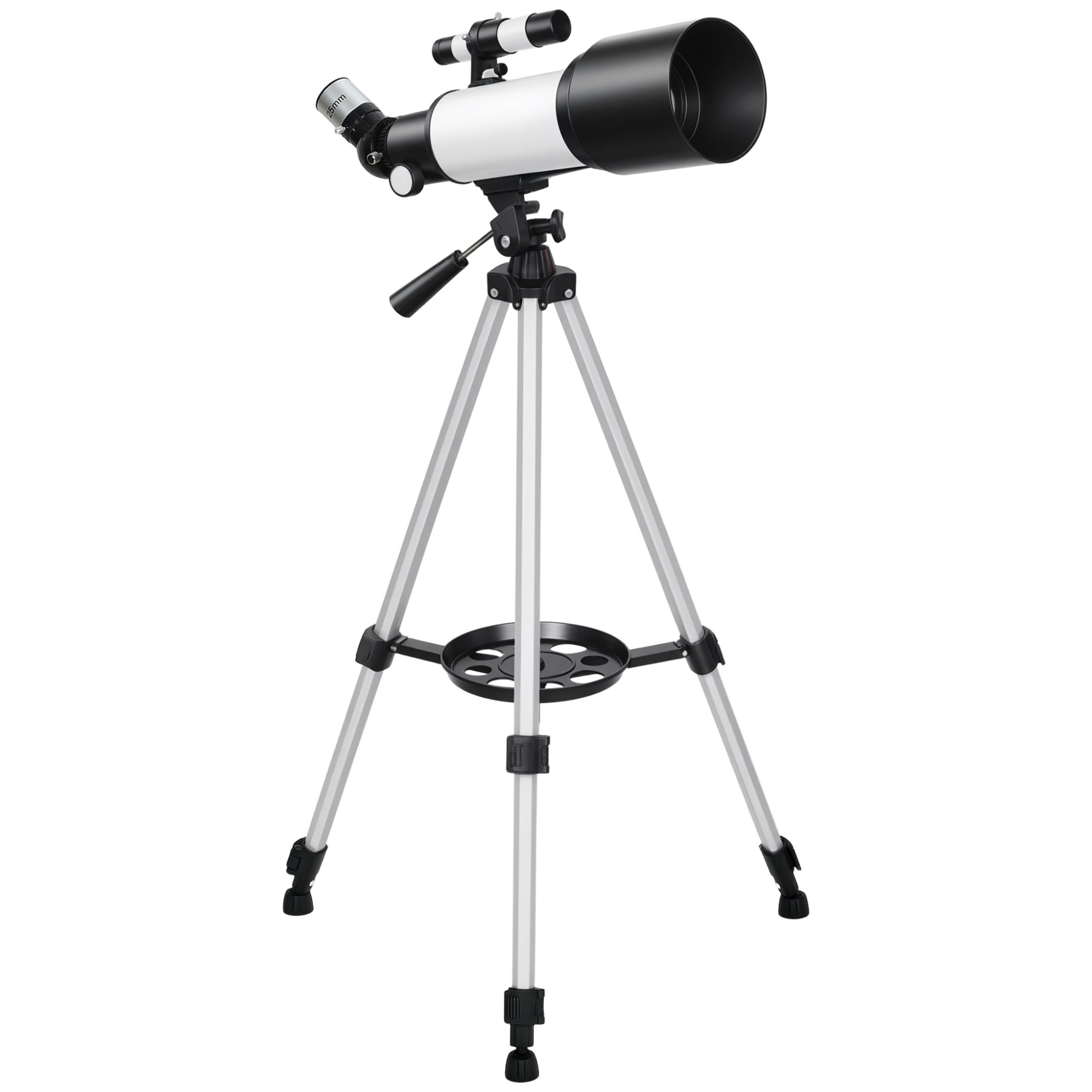Telescopio Astronomico 70mm con 2 Lenti Oculari e Adattatore Smartphone Bianco e Nero
