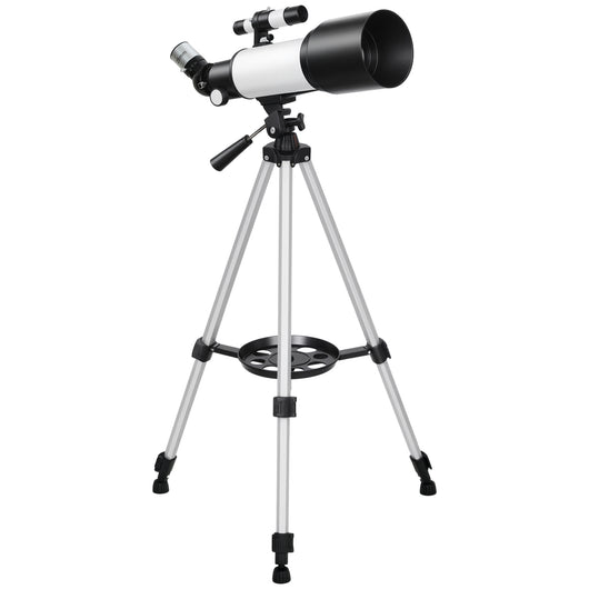 Telescopio Astronomico 70mm con 2 Lenti Oculari e Adattatore Smartphone Bianco e Nero