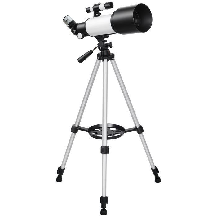 Telescopio Astronomico 70mm con 2 Lenti Oculari e Adattatore Smartphone Bianco e Nero
