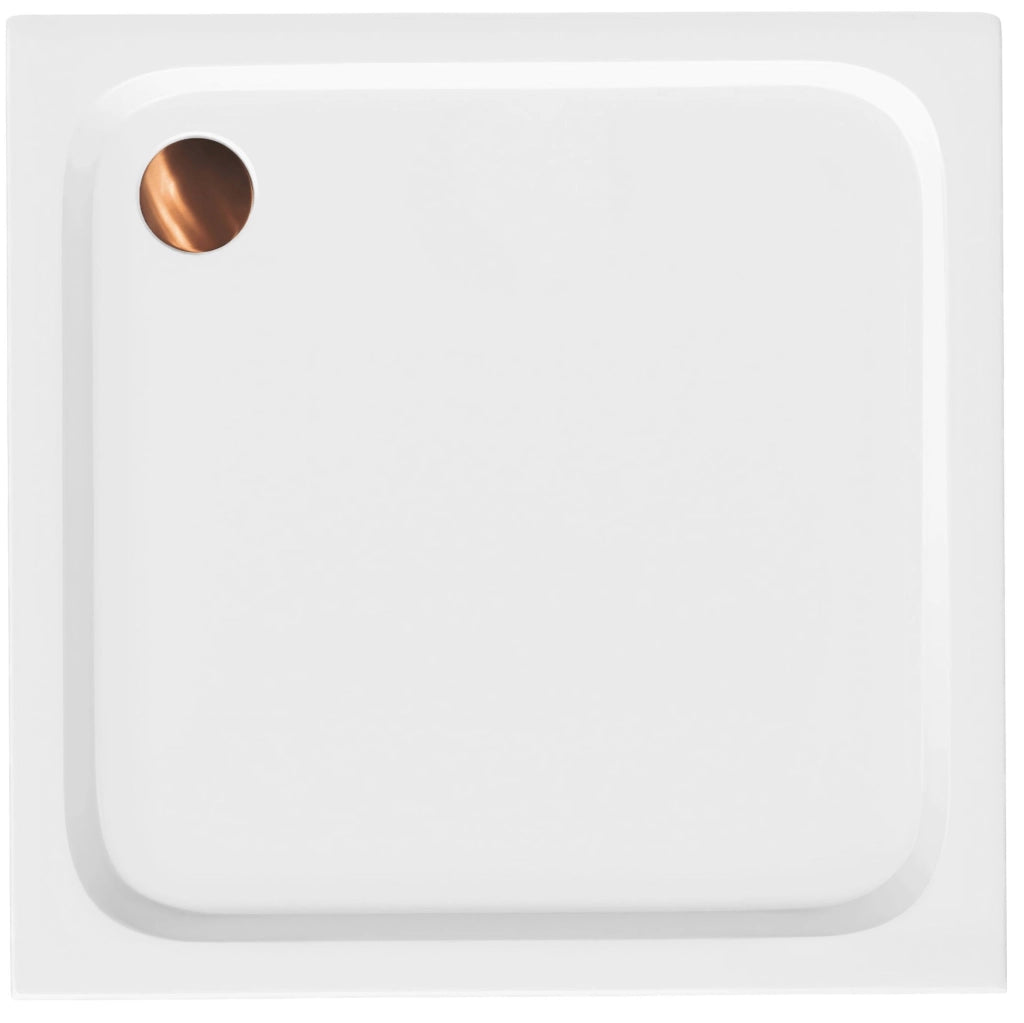 Piatto Doccia Acrilico Rea Belmond White 90x90 Copertura cromo