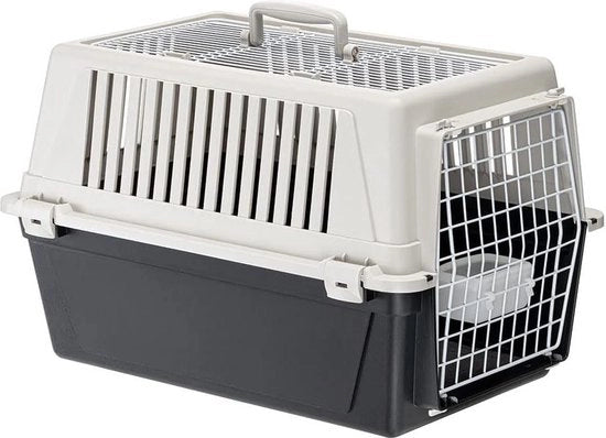 Cassa di trasporto per cani e gatti piccoli e medi fino a 15 kg - Tettuccio apribile - Con cuscino e guscio - Finestre di ventilazione - 40 x 60 x h 38 cm - ATLAS 30 OPEN
