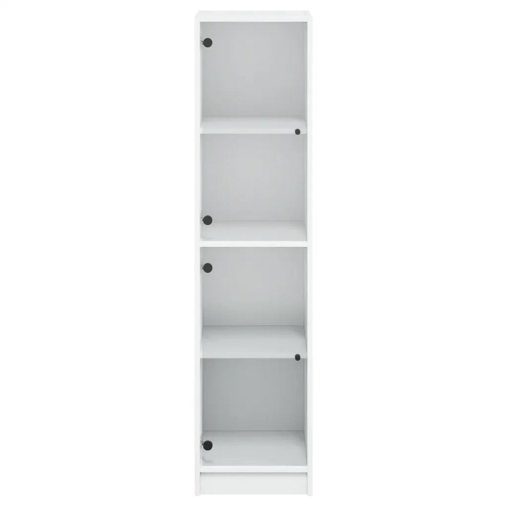 Credenza | Madia | Buffet da pranzo | Armadio da pranzo con Ante in Vetro Bianca 35x37x142 cm