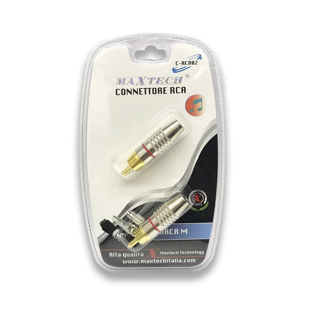 Trade Shop - Connettore Rca Maschio Adattatore Cavo Audio Spina Rca Maschio Maxtech C-rca02 -