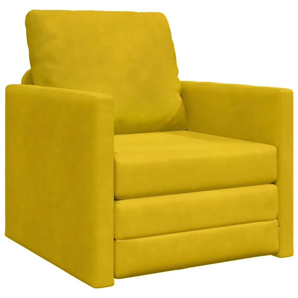 Divano letto | Sof¨¤ letto | Letto singolo Giallo Scuro 74 x 77 x 81 cm Velluto
