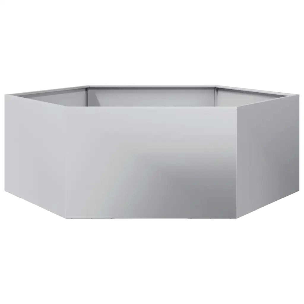 Fioriera da Giardino Esagono 138x120x45 cm in Acciaio Zincato 851141