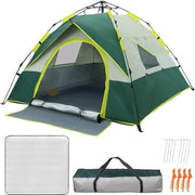 Tenda da Campeggio Tenda Automatica con Copertura 3-4 Persone Tenda da Campeggio Instant Tenda da Campeggio Pop-up, Impermeabile, Resistente al Vento e UV per Escursionismo, Camminata, Riconciliazioni Familiari, Backpacking, Festival, Esterno