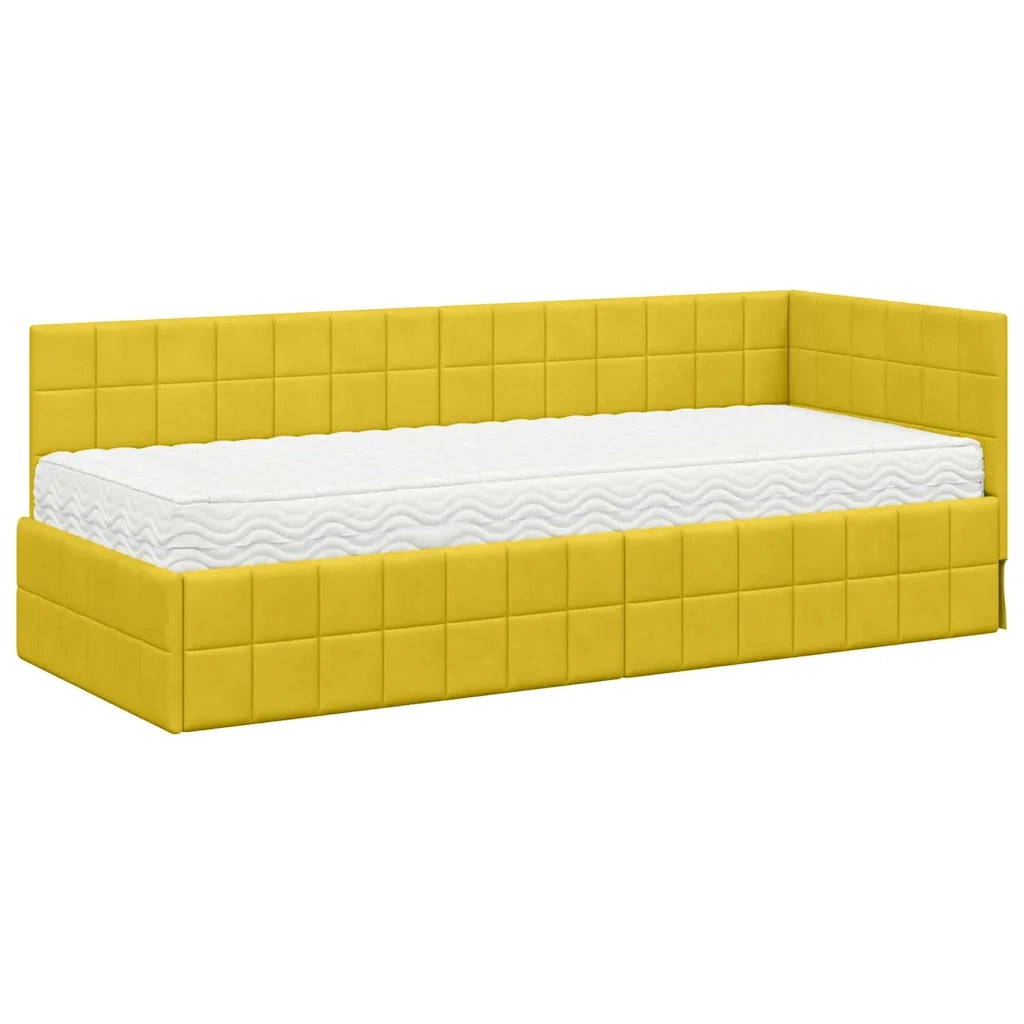 Struttura Letto Angolare con Materasso 2 pcs Giallo Velluto 3393924